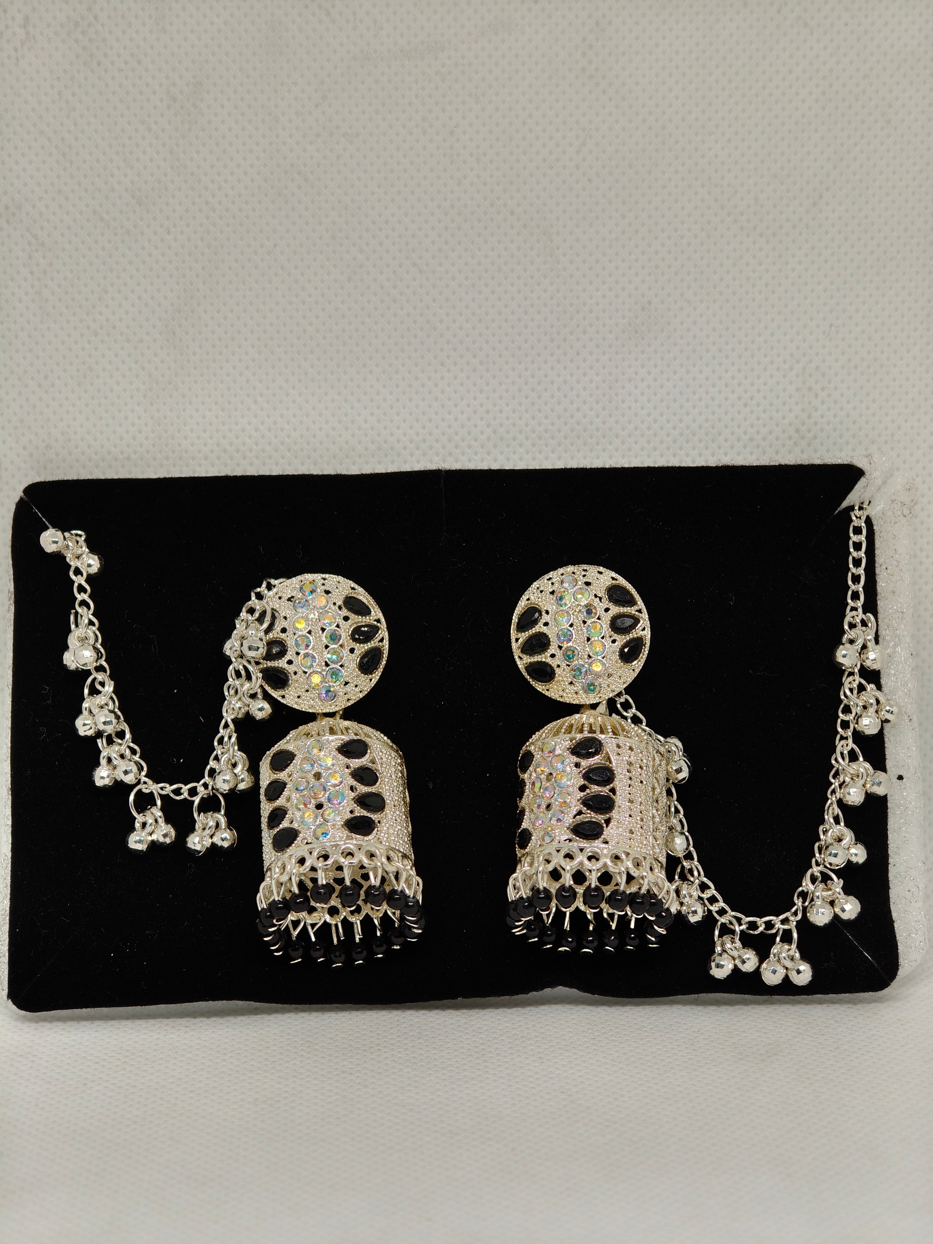 palted black stone studded Earrings for woman