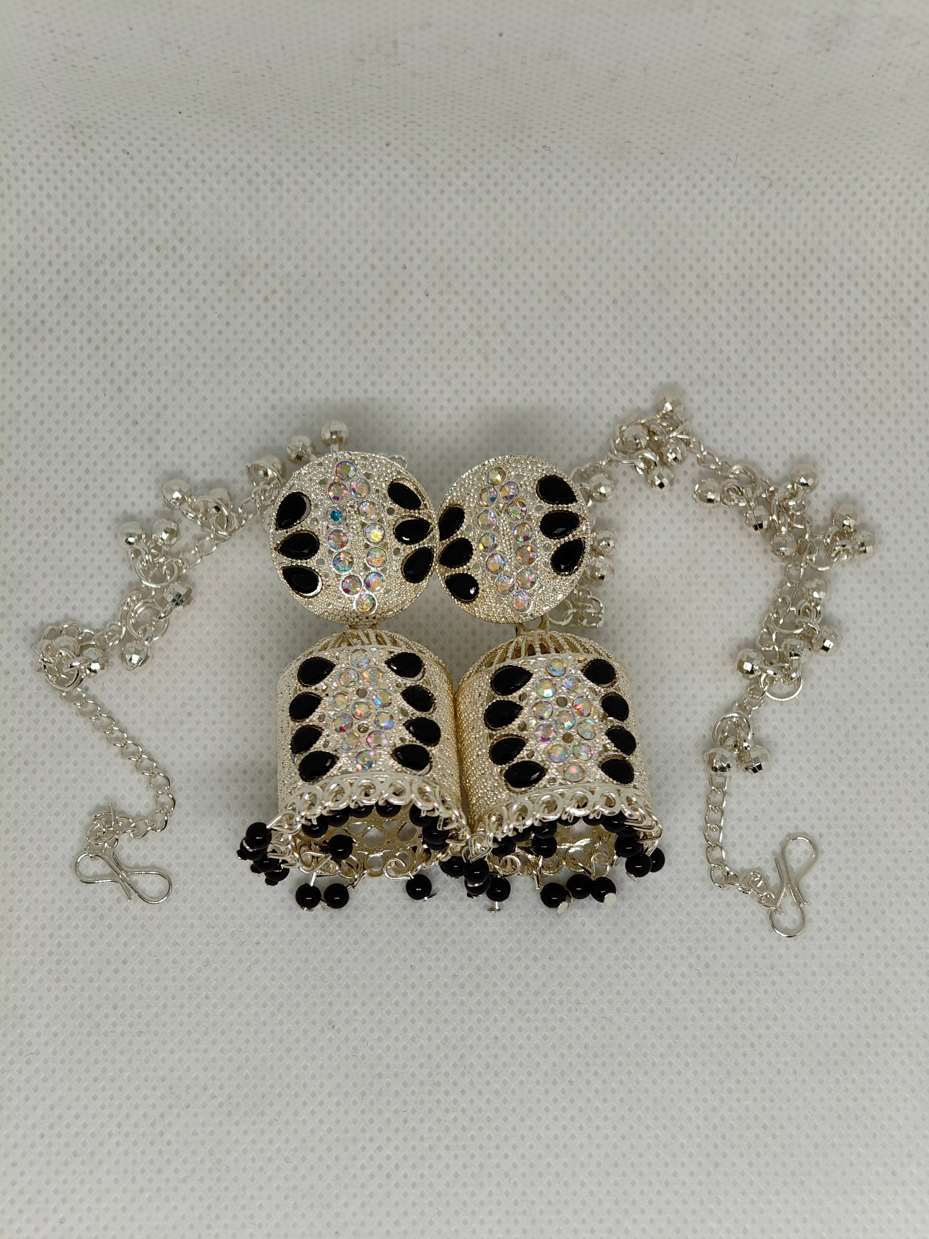 palted black stone studded Earrings for woman