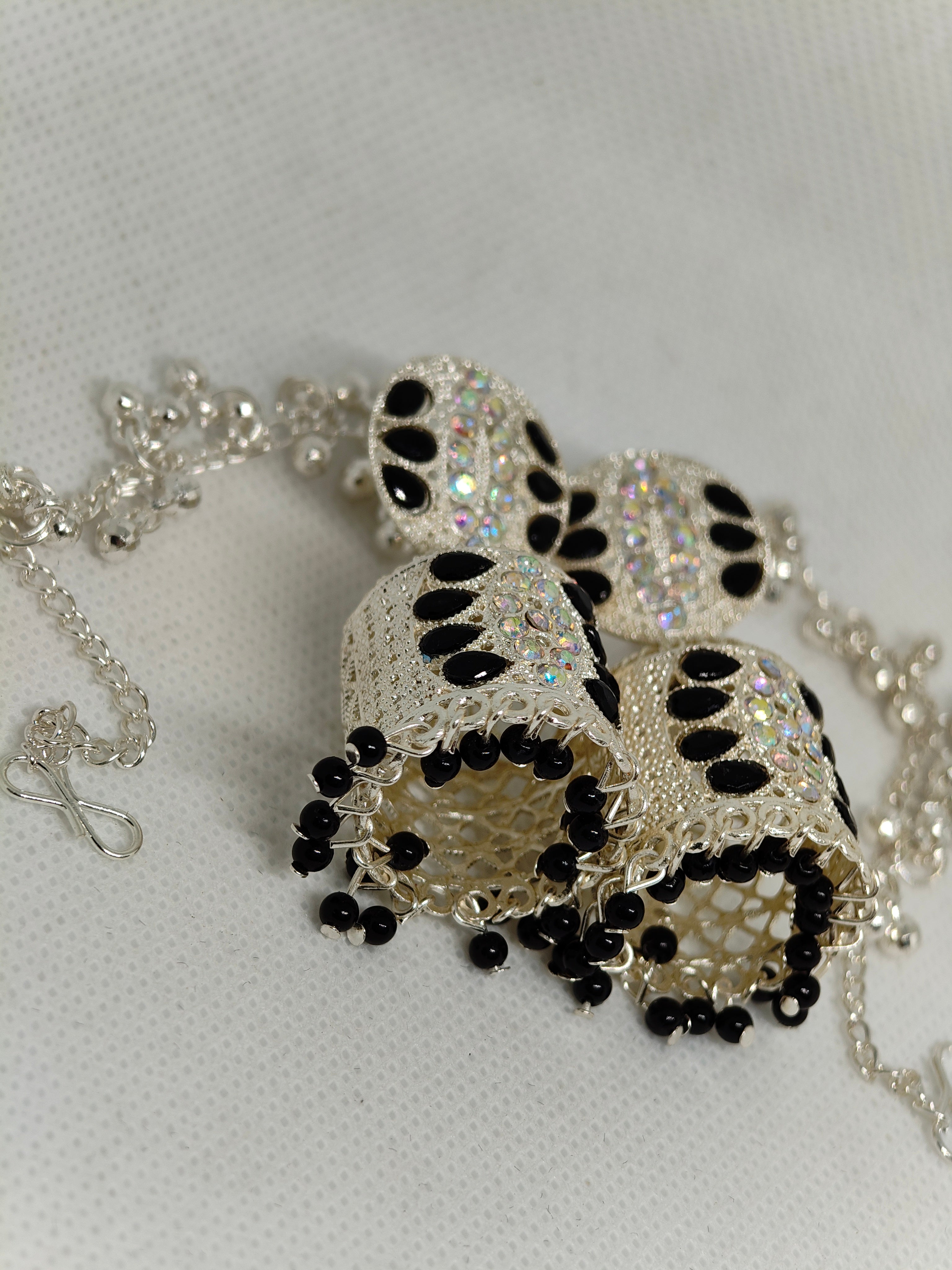 palted black stone studded Earrings for woman