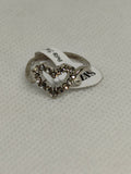 Silver plated women girl Ring heart shape