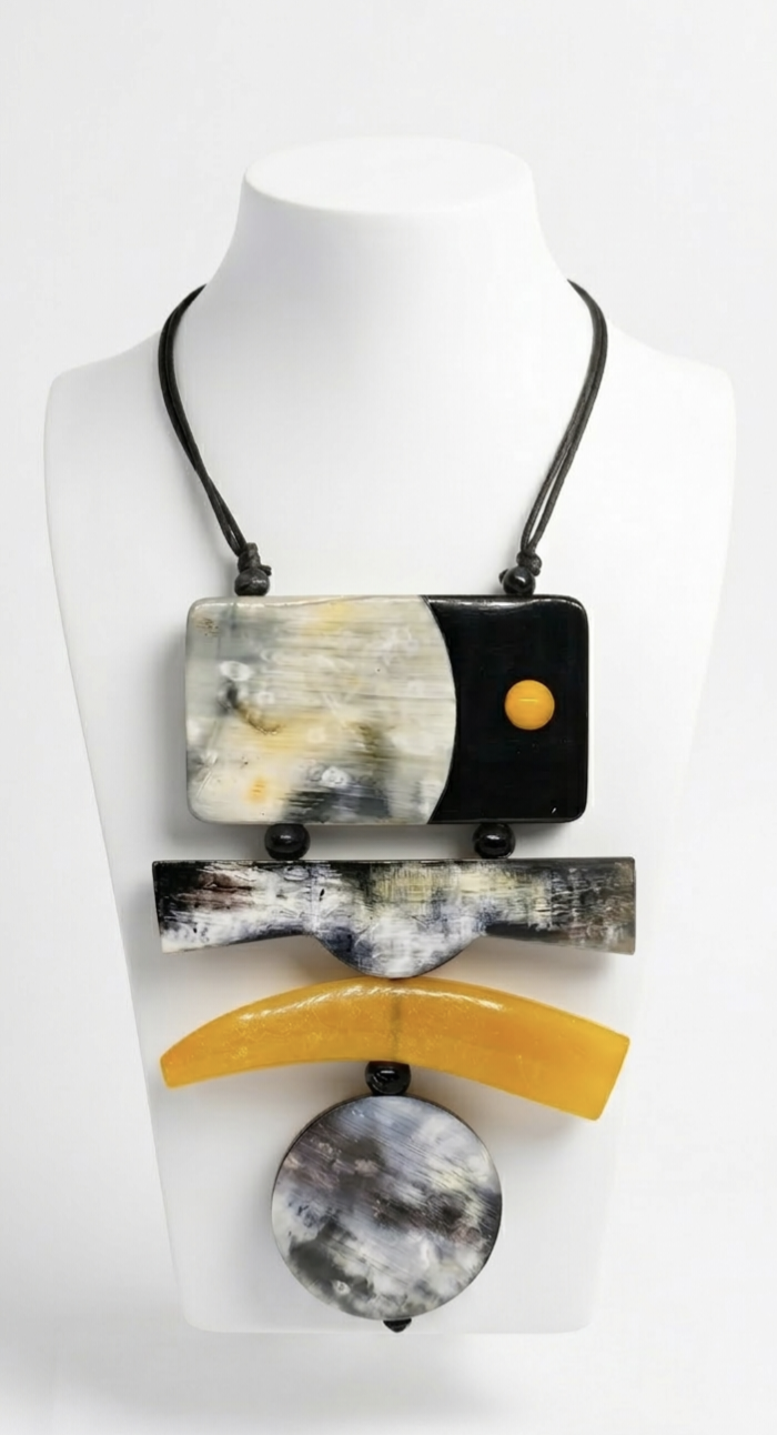 Modern Horn Pendant Statement Necklace – Handmade Artisan Jewelry for Women