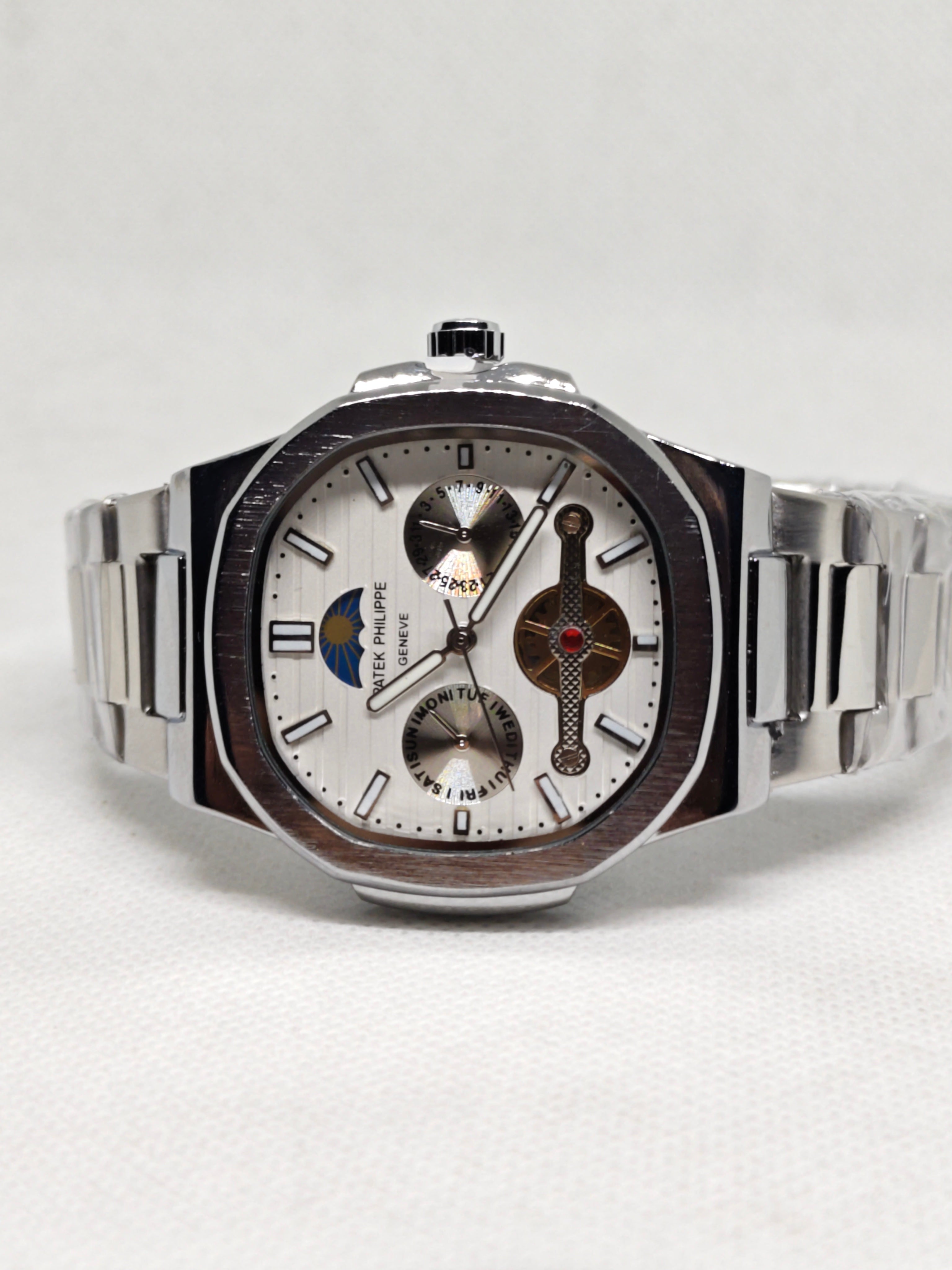 Patek Philippe Style Luxury Men's Watch – Stainless Steel Premium Designer Wristwatch Replica Watch